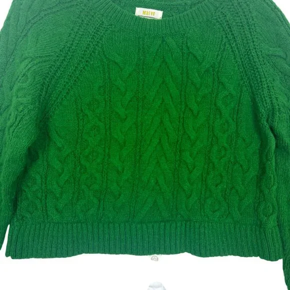 Maeve Green Cable Knit Sweater - Picture 4 of 11